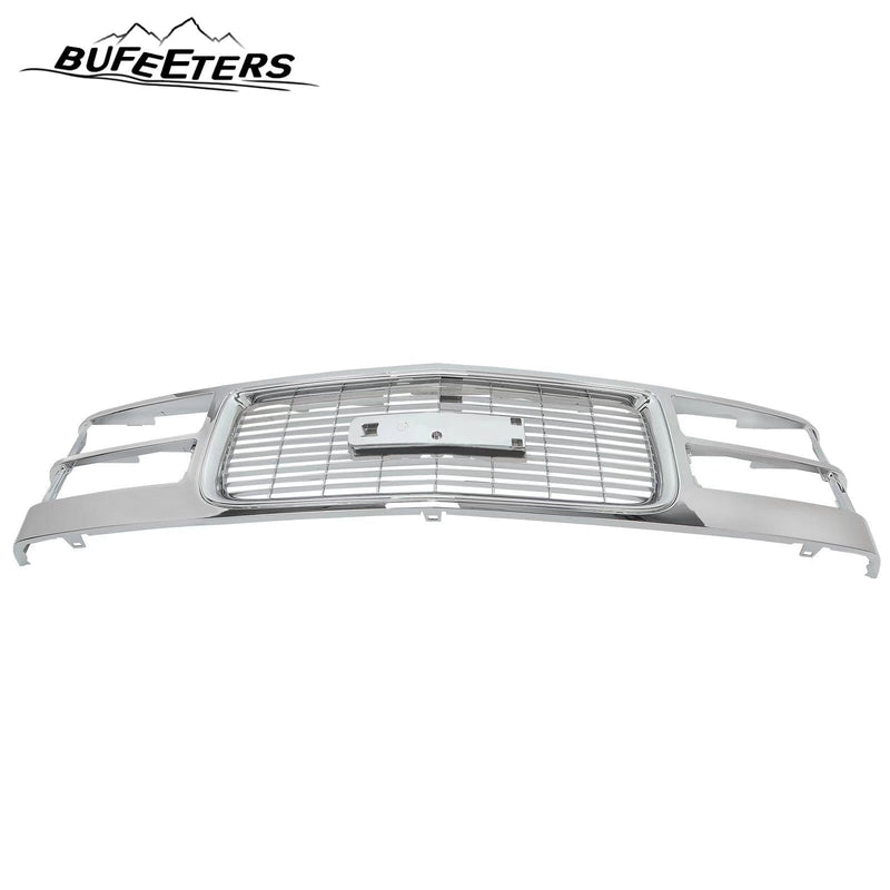 BUFEETERS   Front Bumper Upper Chrome Grille Assembly Fit For GMC C/K 1500 2500 3500 1994 1995 1996 1997 1998 1999 2000 Yukon,Chrome&Silver