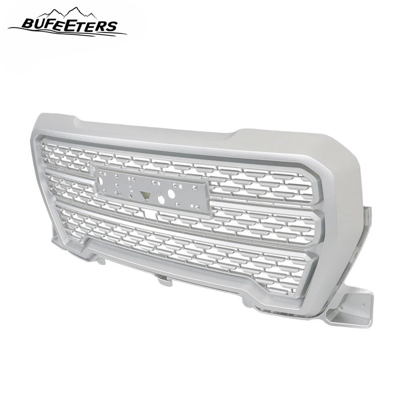 BUFEETERS Front Bumper Upper Grille Fit For 2019 2020 2021 GMC Sierra 1500,Denali Style,Silver