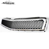 BUFEETERS  Front Bumper Upper Grille Fit For 2009 2010 2011 2012 Chevy Chevrolet Traverse,Honeycomb Style,Chrome Shell w/ Black Insert