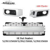 BUFEETERS  Front Bumper Lower Grille+Fog Lamp Cover Set Fit For 2014 2015 2016 2017 2018 2019 2020 Toyota 4Runner Limited,Factory Style,Chrome＆Black