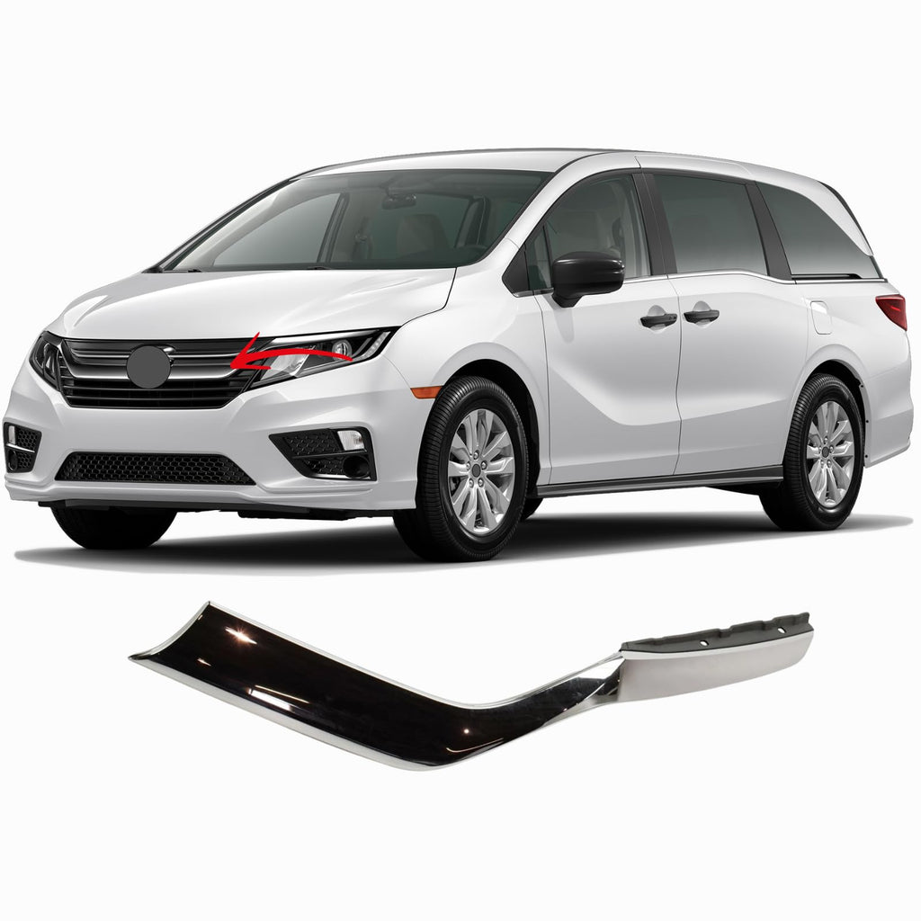 BUFEETERS Front Upper Grille Chrome Trim Grill Driver Left Side Hand Fit For 2018 2019 2020 Honda Odyssey