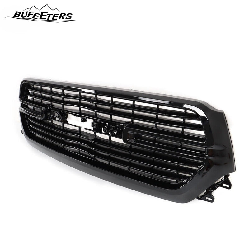 BUFEETERS Front Bumper Upper Grille Fit For 2019 2020 2021 2022 2023 Dodge Ram 1500,Mesh Style,Gloss Black
