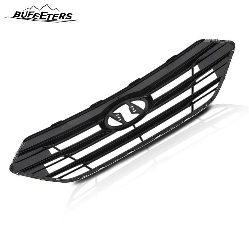 BUFEETERS    Front Bumper Upper Grille Assembly W/o Camera Hole Fit For 2017 2018 Hyundai Santa Fe Sport,Factory Style,Painted Gray Shell and Insert