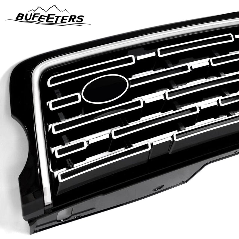 BUFEETERS  Front Bumper Upper Grille Fit For 2013 2014 2015 2016 2017 Land Rover Range Rover,2023 Style,Black&Silver