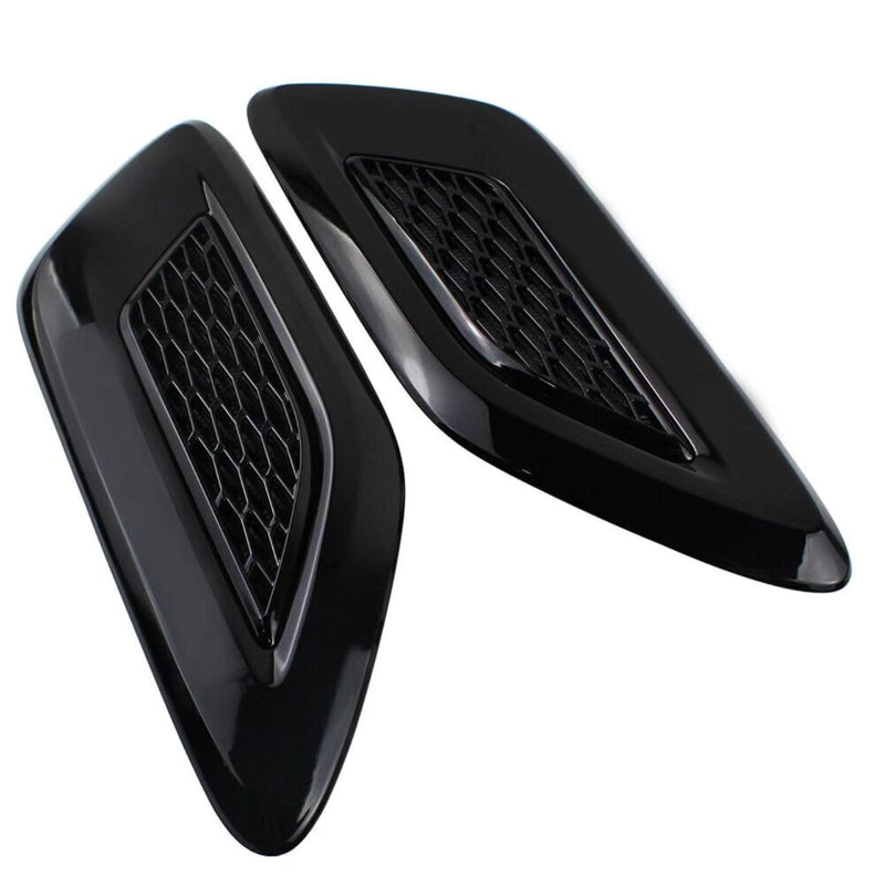 BUFEETERS 2PCS Front Hood Vent Air Grille Cover Fit For Range Rover Sport 2014 2015 2016 2017,Gloss Black