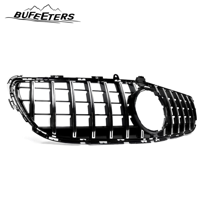 BUFEETERS  Front Bumper Upper Grille W/Camera Hole Fit For 2015 2016 2017 2018 Mercedes Benz W218 CLS400 CLS550,GTR Style,Chrome&Black