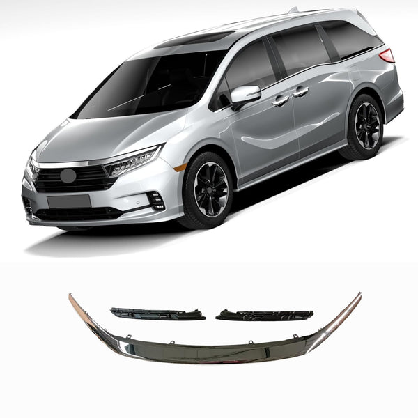 BUFEETERS Front Bumper Upper Grille Chrome Molding Fit For 2021 2022 2023 Honda Odyssey