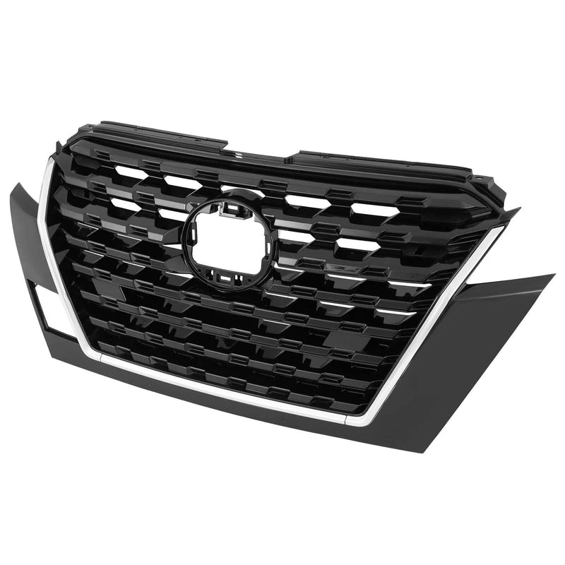 BUFEETERS   Front Upper Grille Fit For 2021 2022 2023 Nissan Kicks,Black&Chrome