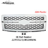 BUFEETERS Front Bumper Upper Grille Fit For 2014 2015 Chevy Silverado 1500,LTZ Style/Honeycomb Style,Summit White&Black