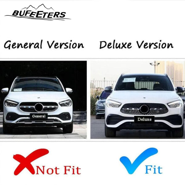 BUFEETERS Front Bumper Upper Grille Fit For 2020 2021 2022 2023 Benz H247 GLA35 GLA45 AMG Deluxe,GTR Style,Gloss Black