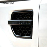 BUFEETERS 3Pcs Front Side Grille Vent Mesh Bar Trim Fit For 2014 2015 2016 Discovery 4 LR4,Mesh Style,Full Gloss Black
