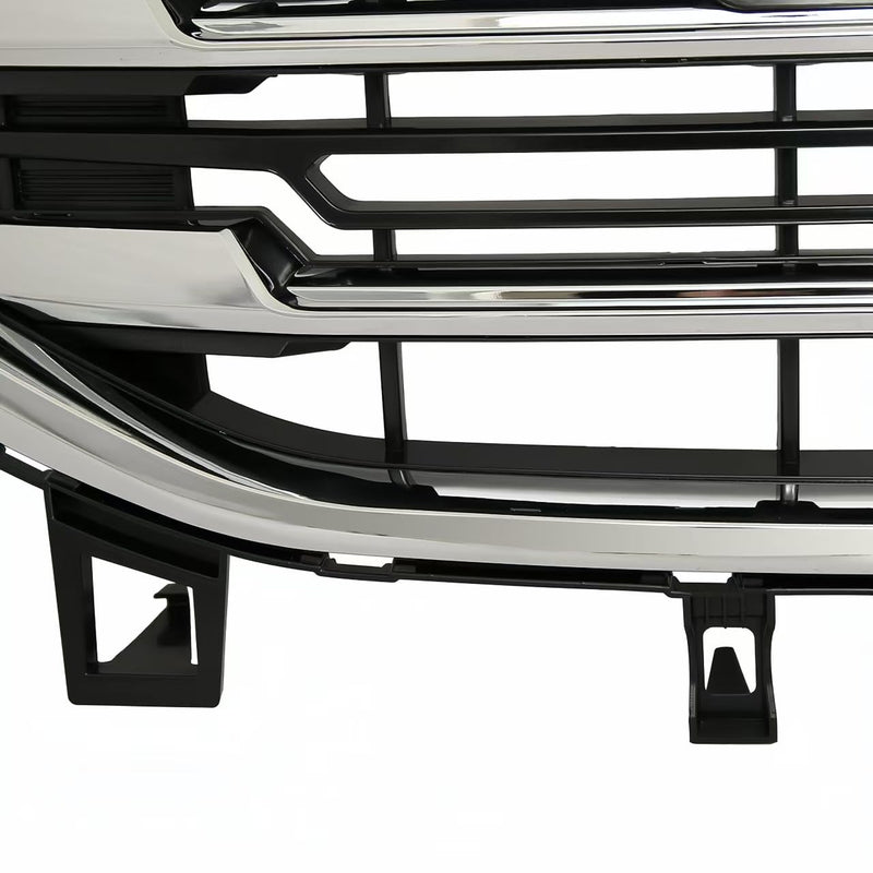 BUFEETERS Front Bumper Upper Grille Grill Fit For 2018 2019 2020 2021 GMC Terrain,Black & Chrome