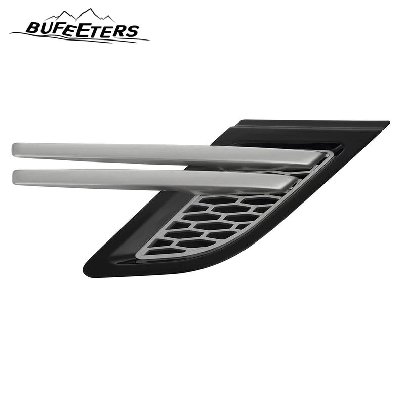 BUFEETERS  Front Grille Air Side Vent Set Fit For 2014 2015 2016 2017 Land Rover Range Rover Sport,Mesh Style,Nickel Plated
