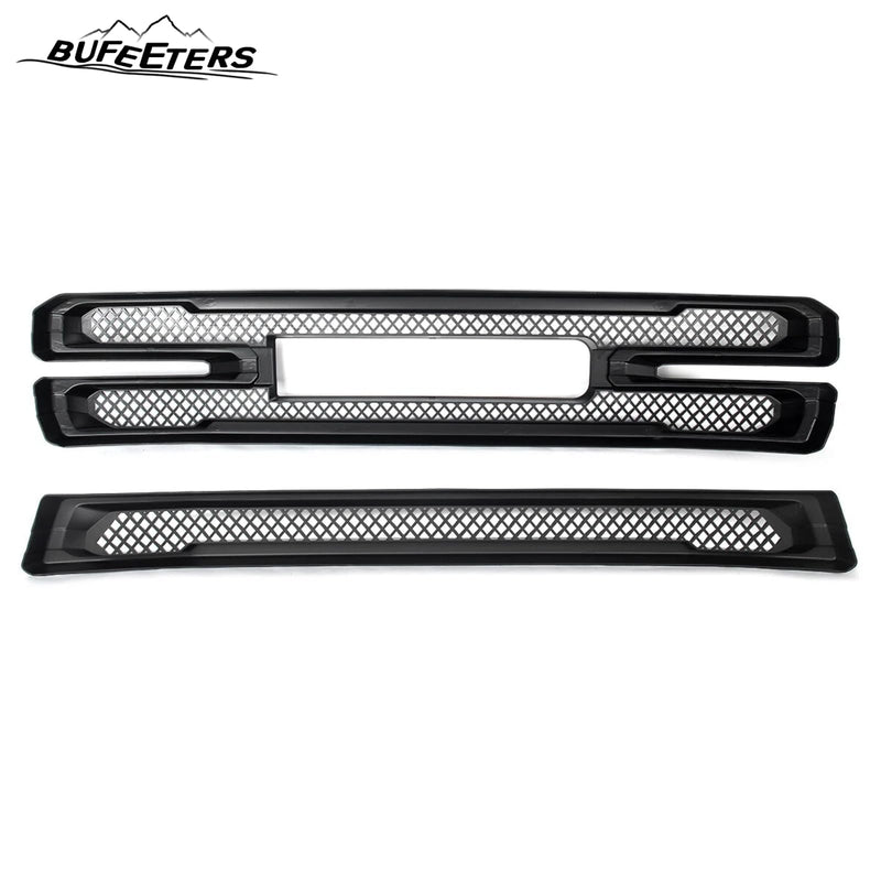 BUFEETERS Front Bumper Grille Covers Grill Overlay Fit For 2019 2020 2021 GMC Sierra 1500 SLT AT4,Factory Style,Matte Black