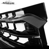 BUFEETERS Front Bumper Upper Grille Assembly Fit For 2019 2020 2021 Chevy Silverado 1500,LTZ Style/Horizontal Billet Style,Gloss Black