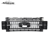BUFEETERS Front Bumper Upper Grille Fit For 2017 2018 2019 F-250 F-350 F-450 F-550 Super Duty,Platinum Style,White Platinum&Matte Black