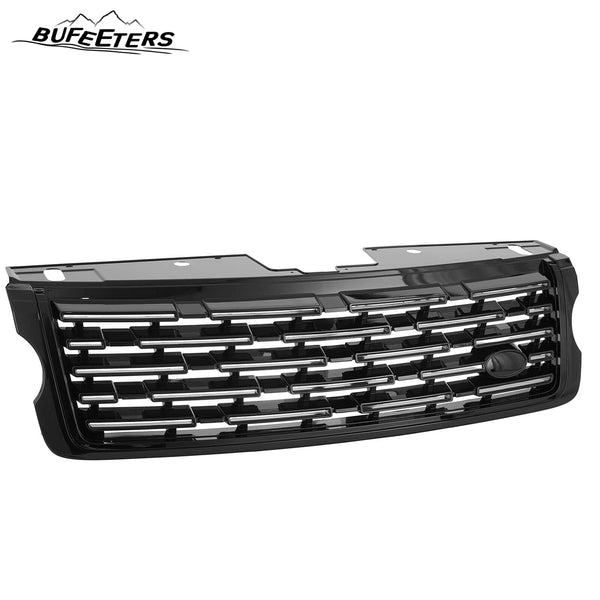 BUFEETERS Front Bumper Upper Grille Fit For 2013 2014 2015 2016 2017 Land Rover Range Rover Vogue L405,Mesh Style,Gloss Black