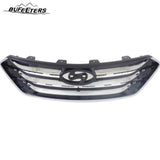 BUFEETERS    Front Bumper Upper Grille Fit For 2013 2014 2015 2016 Hyundai Santa Fe Sport,Chrome&Black