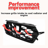 BUFEETERS  Front Upper Grille Assembly Fit For Honda CRV CR-V Sport Hybrid 2023-2024, Full Black