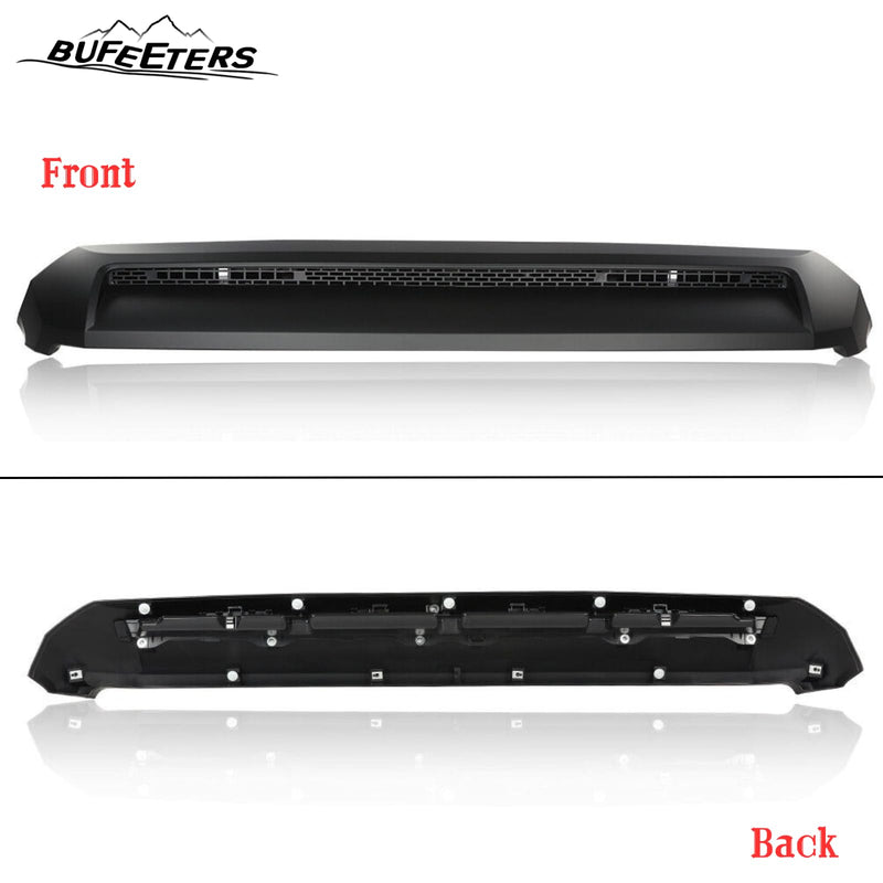 BUFEETERS  Front Grille&Hood Bulge Molding Set Fit For 2014 2015 2016 2017 2018 2019 2020 Toyota Tundra,Mesh Style,Matte Black