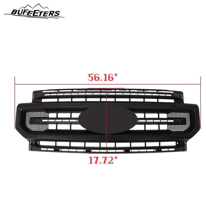 BUFEETERS Front Bumper Upper Grille Fit For 2020 2021 2022 F-250 F-350 Super Duty,Platinum Style,Matte Black