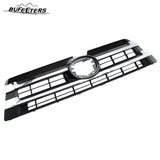 BUFEETERS Front Bumper Upper + Lower Grille w/O Camera Hole Fit For 2017 2018 2019 Toyota Highlander,Mesh Style,Chrome&Black