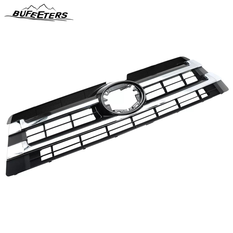 BUFEETERS Front Bumper Upper + Lower Grille w/O Camera Hole Fit For 2017 2018 2019 Toyota Highlander,Mesh Style,Chrome&Black