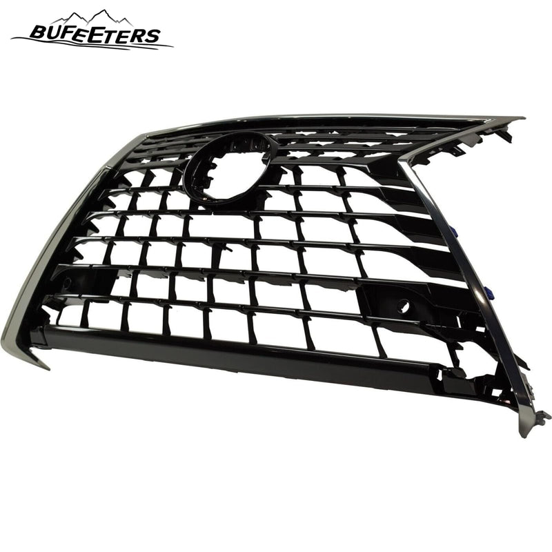 BUFEETERS  Front Bumper Grille Assembly Fit For 2018 2019 Lexus NX300h NX300,Horizontal bar insert Style,Silver Gray Shell and Black Insert
