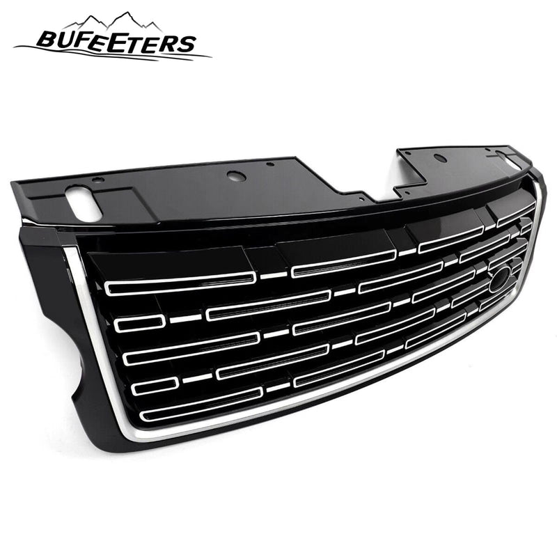 BUFEETERS  Front Bumper Upper Grille Fit For 2013 2014 2015 2016 2017 Land Rover Range Rover,2023 Style,Black&Silver