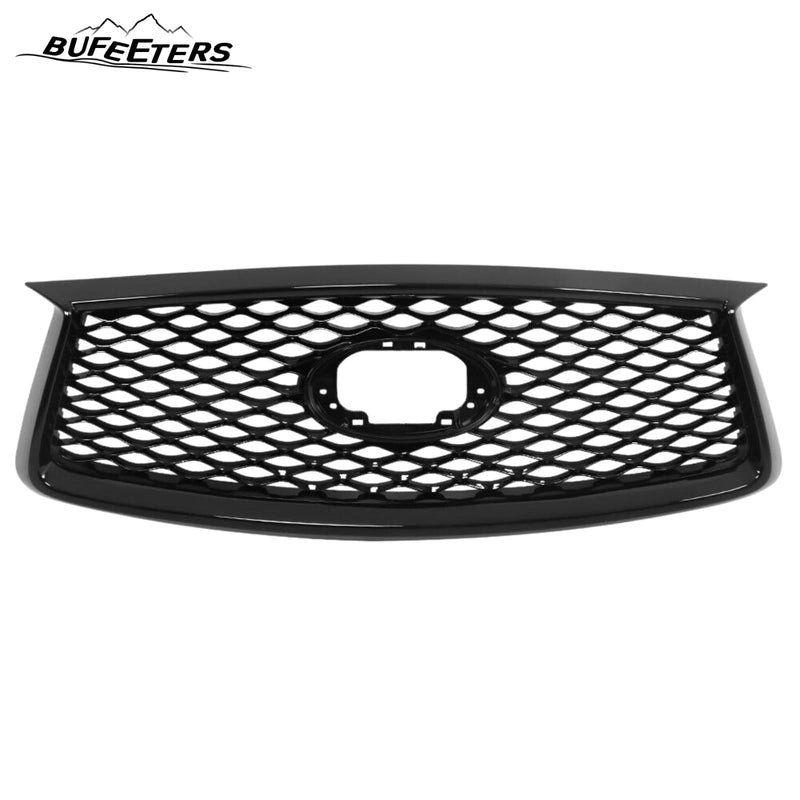 BUFEETERS  Front Upper Grille  W/Camera Hole  Fit For 2019 2020 2021 2022 2023 INFINITI QX50,Gloss Black