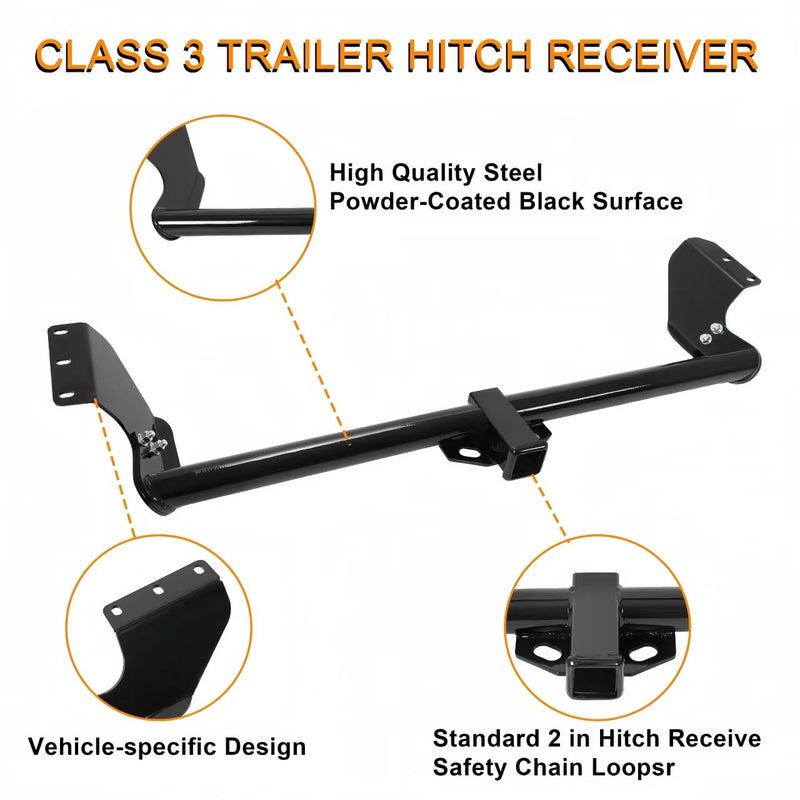 BUFEETERS  Class 3 Trailer Hitch Tow Receiver 2" Black Fit For 1999-2017 Honda Odyssey