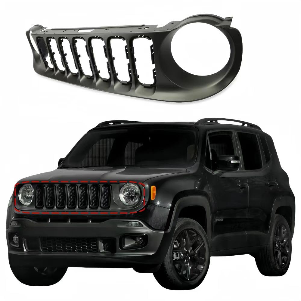 BUFEETERS  New Black Front Grill Grille Fit For 2015 2016 2017 2018 Jeep Renegade 
Resistant to oil, acid, alkali, and other forms of corrosion