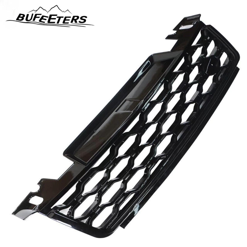 BUFEETERS Front Bumper Upper Grille Fit For 2018 2019 Range Rover Sport L494,Mesh Style,Full Gloss Black