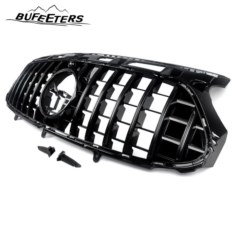 BUFEETERS Front Bumper Upper Grille Fit For 2020 2021 2022 2023 Benz H247 GLA35 GLA45 AMG Deluxe,GTR Style,Gloss Black