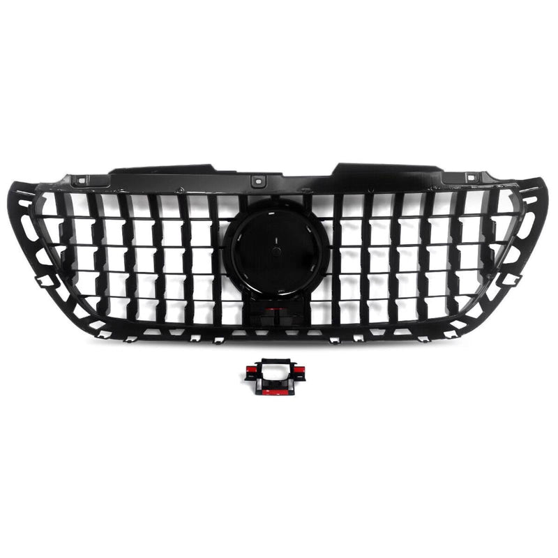 BUFEETERS  Front Bumper Upper Grille Fit For Mercedes Benz Sprinter W907 W910 2018 2019 2020 2021 2022 2023,GT Style,Chrome&Black