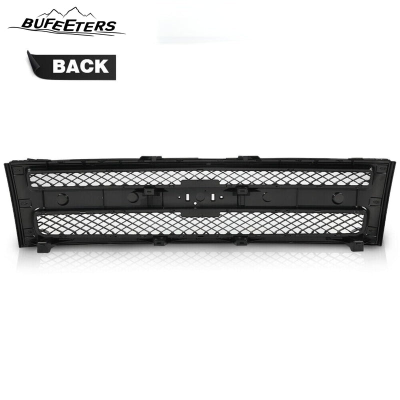 BUFEETERS Front Upper Grille Fit For 2007 2008 2009 2010 2011 2012 2013 Chevrolet Silverado 1500,Mesh insert Style,Gloss Black Shell w/ Black Insert
