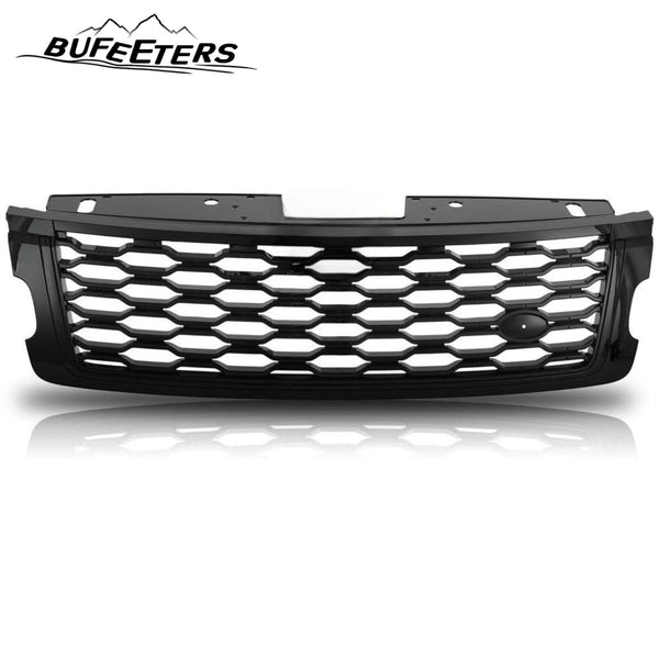 BUFEETERS Front Bumper Upper Grille Fit For 2018 2019 2020 2021 2022 Land Rover Range Rover Vogue L405,Gloss Black