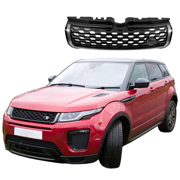 BUFEETERS Front Bumper Upper Grille Fit For 2012 2013 2014 2015 2016 2017 2018 2019 Range Rover Evoque,Gloss Black