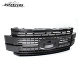 BUFEETERS Front Bumper Upper Grille Fit For 2017 2018 2019 F-250 F-350 F-450 F-550 Super Duty,Platinum Style,J7 Magnetic Metallic&Matte Black