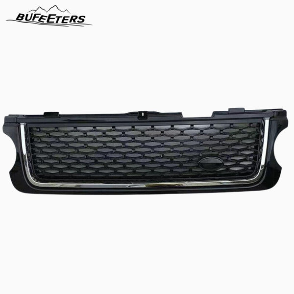 BUFEETERS  Front Bumper Upper Grille Fit For 2010 2011 2012 Land Rover Range Rover L322,Mesh Style,Chrome&Black