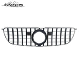 BUFEETERS  Front Bumper Upper Grille W/Camera Hole Fit For 2016 2017 2018 2019 Mercedes-Benz X166 GLS-Class,GT R Style,Chrome&Black
