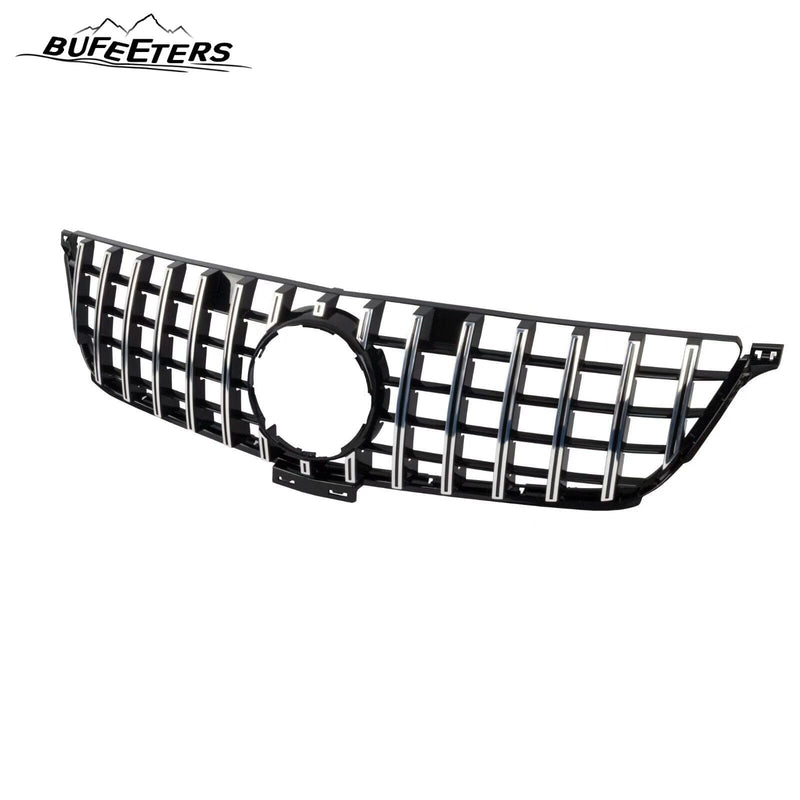BUFEETERS  Front Bumper Upper Grille W/o Camera Hole Fit For 2012 2013 2014 2015 Benz W166 ML350 400 550 AMG,GT Style,Chrome&Black