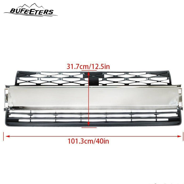 BUFEETERS  Front Bumper Center Grille Fit For 2014 2015 2016 2017 2018 2019 2020 Toyota 4Runner Limited,Mesh Style,Chrome＆Black