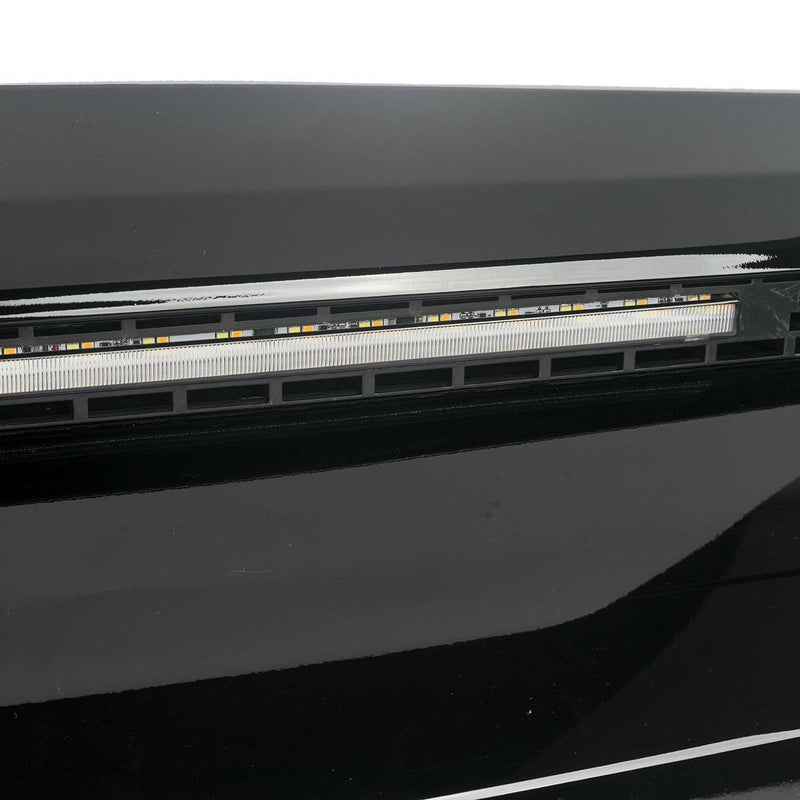 BUFEETERS Front Hood Bulge Molding With Light  Fit For 2014 2015 2016 2017 2018 2019 2020 2021 Toyota Tundra,Gloss Black
