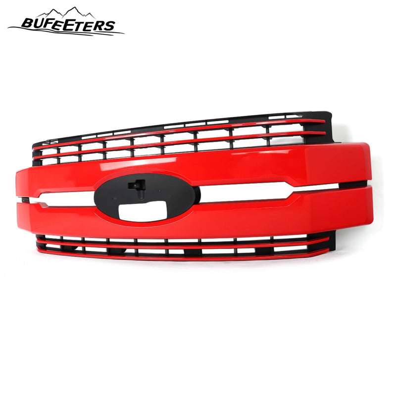 BUFEETERS Front Bumper Upper Grille Fit For 2017 2018 2019 F-250 F-350 F-450 F-550 Super Duty,
Lariat Style,Race Red&Matte Black