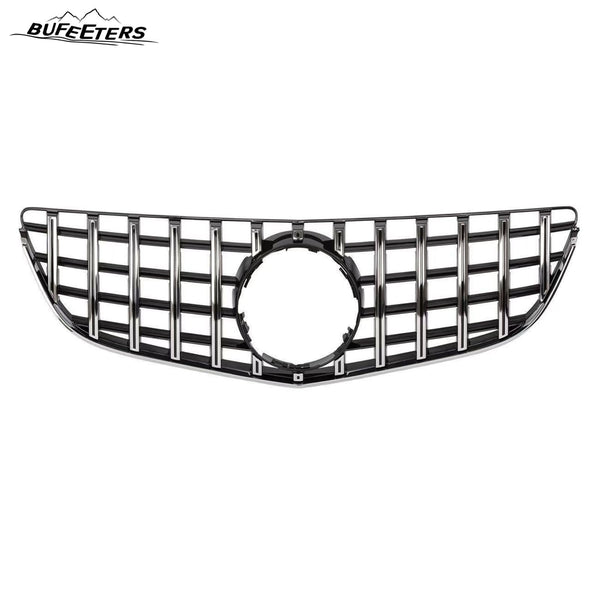 BUFEETERS   Front Bumper Upper Grille Fit For 2014 2015 2016 2017 Mercedes Benz E-CLASS C207 W207 Coupe,GTR Style,Chrome&Black