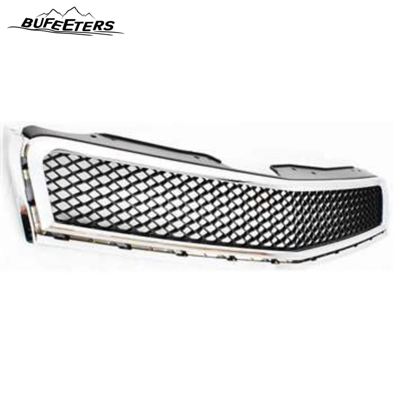 BUFEETERS  Front Bumper Upper Grille Fit For 2009 2010 2011 2012 Chevy Chevrolet Traverse,Honeycomb Style,Chrome Shell w/ Black Insert