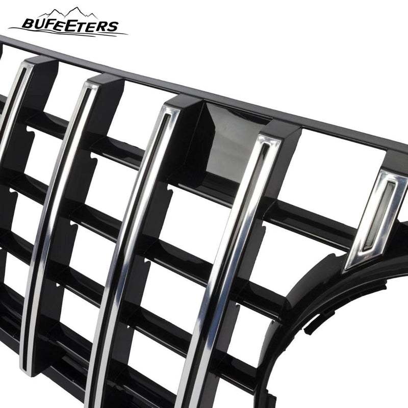 BUFEETERS  Front Bumper Upper Grille W/o Camera Hole Fit For 2012 2013 2014 2015 Benz W166 ML350 400 550 AMG,GT Style,Chrome&Black