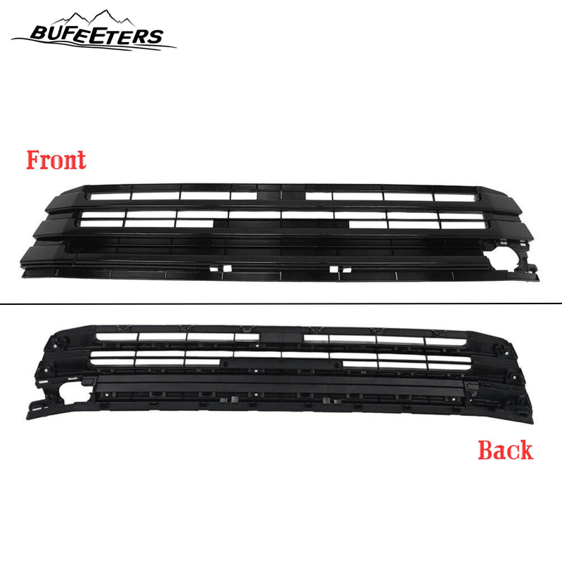 BUFEETERS Front Upper and Lower Grille w/O Camera Hole Fit For 2017 2018 2019 Toyota Highlander,Factory Style,Gloss Black