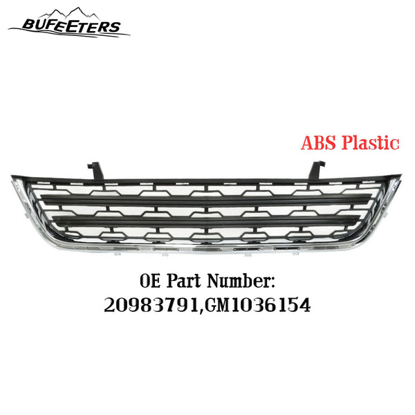 BUFEETERS  Front Bumper Lower Grille Fit For 2013 2014 2015 2016 2017 Chevy Chevrolet Traverse,Honeycomb Style,Chrome&Black